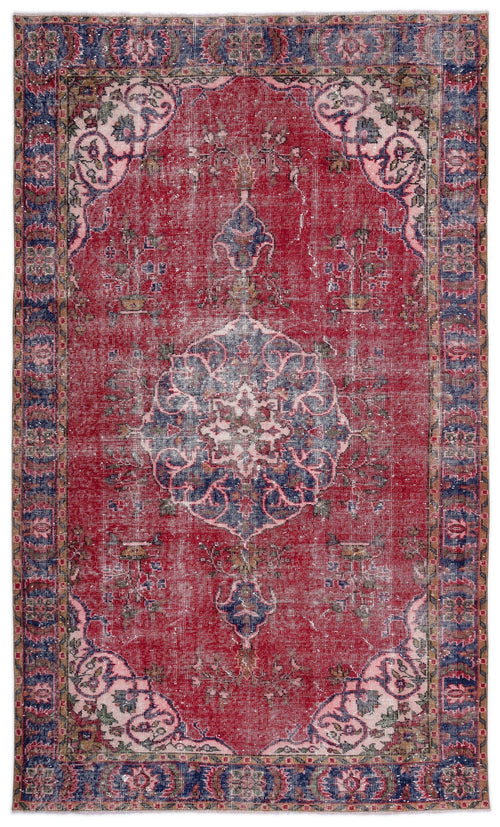Atina Red Classic Wool Handmade Area Rug 5'5" x 9'2"