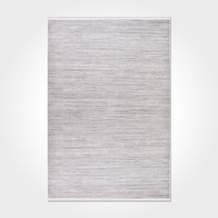 Grey Striped Area Rug – Machine Made Rug With 10 mm Pile Height, Acrylic Yarn