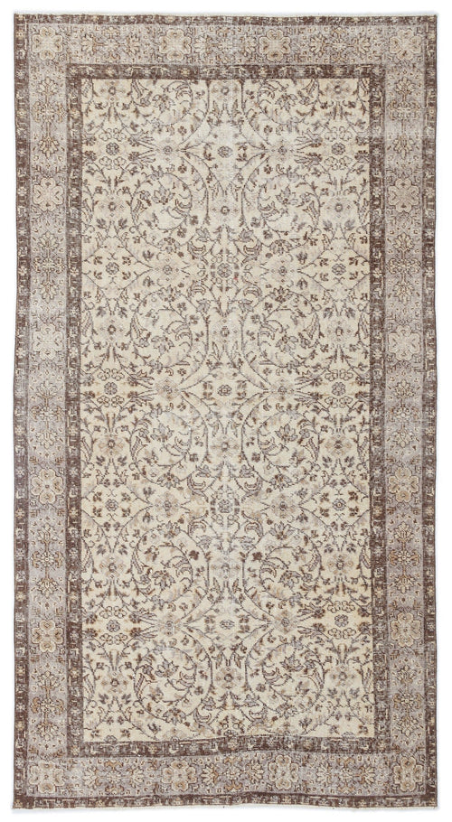 Atina Beige Vintage Wool Handmade Area Rug 4'8" x 8'9"