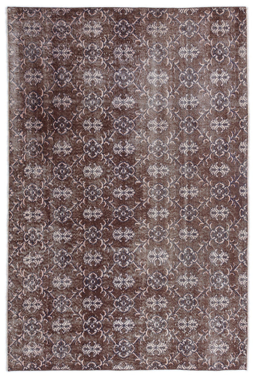 Atina Brown Vintage Wool Handmade Area Rug 4'11" x 7'3"