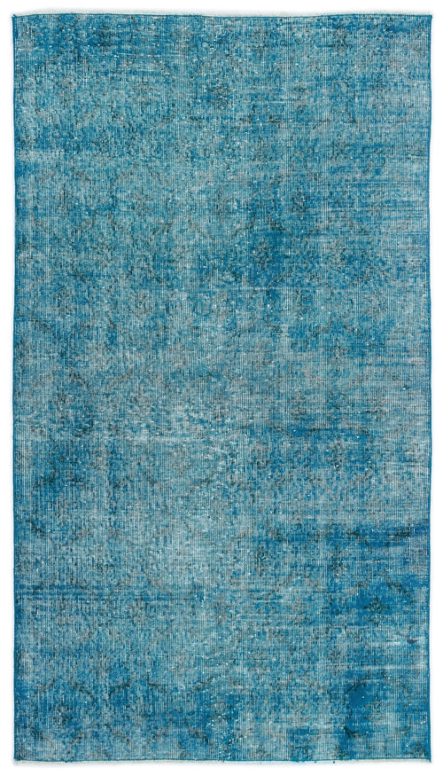 Atina Turquoise Vintage Wool Handmade Area Rug 3'11" x 6'11"