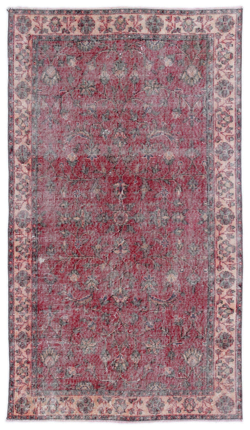 Atina Red Vintage Wool Handmade Area Rug 3'9" x 6'11"