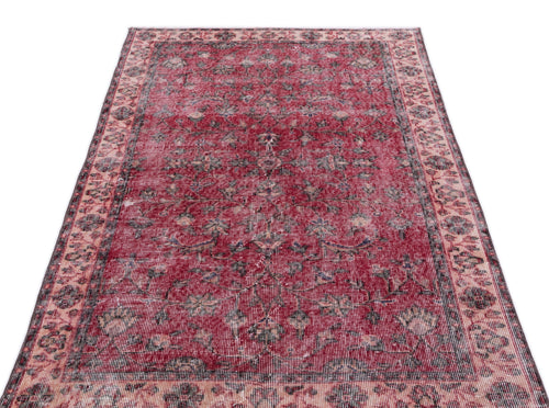 Atina Red Vintage Wool Handmade Area Rug 3'9" x 6'11"