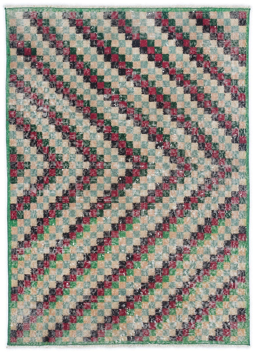 Atina Cream Vintage Wool Handmade Area Rug 2'9" x 4'0"