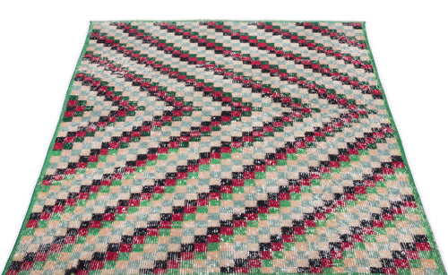 Atina Cream Vintage Wool Handmade Area Rug 2'9" x 4'0"