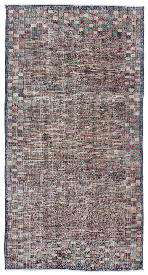 Atina Beige Vintage Wool Handmade Area Rug 3'10" x 7'3"