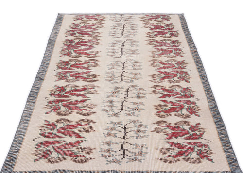 Atina Cream Vintage Wool Handmade Area Rug 3'4" x 6'8"