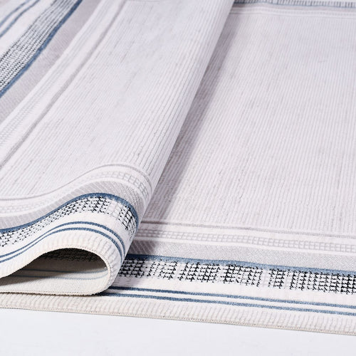 Grey Area Rug - Machine Made Rug With Frame Design, 8mm Pile Carpet