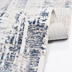 Modern Grey Area Rug - Machine Made Polyester Rug With Laser Cut Edges