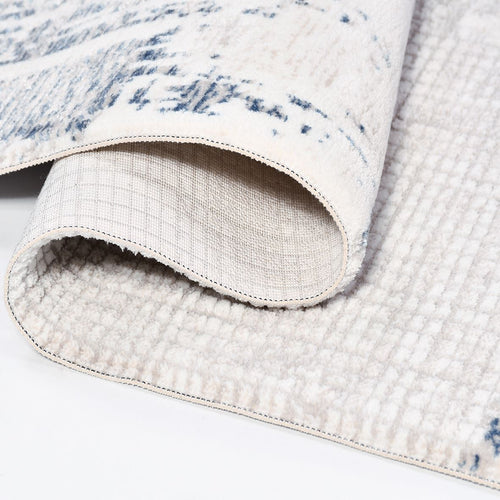 Modern Grey Area Rug - Machine Made Polyester Rug With Laser Cut Edges