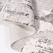 Modern Area Rug – Grey White Rug with Laser Cut Edges | 600K Stitch Density