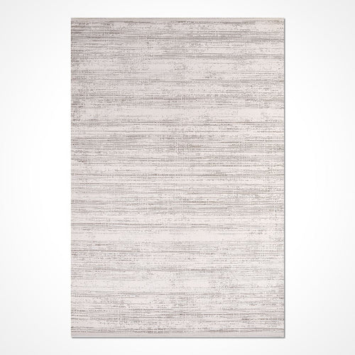 Grey Striped Area Rug - Machine Made Rug with 600K Stitch Density & Laser Cut Edges