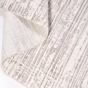 Grey Striped Area Rug - Machine Made Rug with 600K Stitch Density & Laser Cut Edges