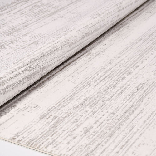 Grey Striped Area Rug - Machine Made Rug with 600K Stitch Density & Laser Cut Edges