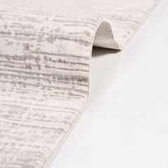 Grey Striped Area Rug - Machine Made Rug with 600K Stitch Density & Laser Cut Edges