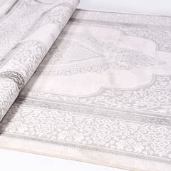 Classic Area Rug – Machine Made Grey & Beige Polyester Rug with Laser Cut Edge