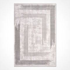 Danielle Grey Striped Machine Made Area Rug