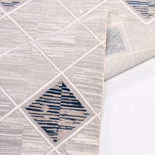 Carolina Grey Geometric Machine Made Area Rug