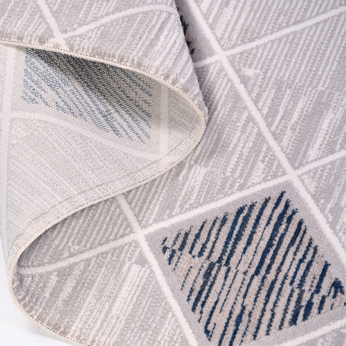 Carolina Grey Geometric Machine Made Area Rug