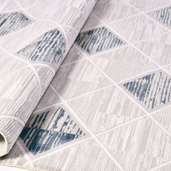 Carolina Grey Geometric Machine Made Area Rug