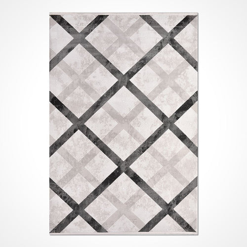 Geometric Area Rug - Machine Made Rug with 8mm Pile & Laser Cut Edges