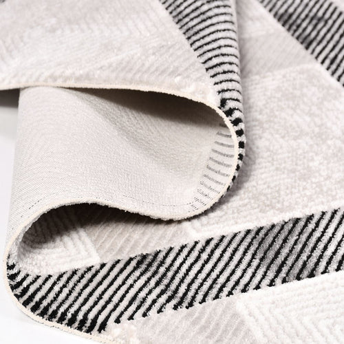 Geometric Area Rug - Machine Made Rug with 8mm Pile & Laser Cut Edges