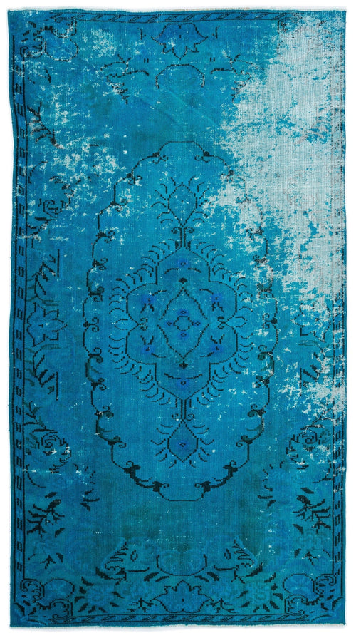 Atina Turquoise Vintage Wool Handmade Area Rug 5'5" x 8'8"