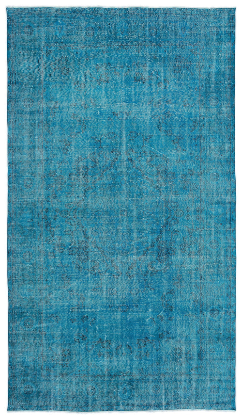 Atina Turquoise Vintage Wool Handmade Area Rug 5'7" x 9'9"