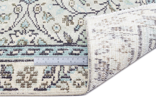 Atina Beige Vintage Wool Handmade Area Rug 4'9" x 7'8"