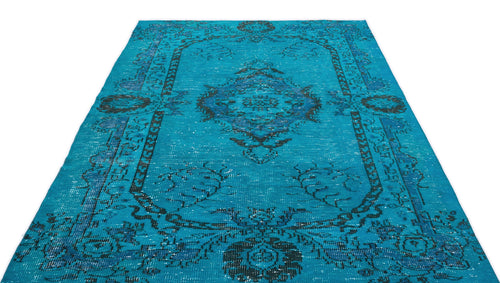 Atina Turquoise Vintage Wool Handmade Area Rug 5'1" x 8'11"