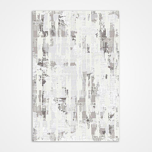 Modern Grey Area Rug - Machine Made Rug With Laser Cut Edges, 8mm Pile Height