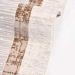 Machine Made Area Rug – Cream Brown Frame Rug with Laser Cut Edges