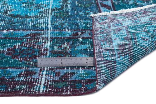 Atina Turquoise Vintage Wool Handmade Area Rug 6'6" x 11'0"