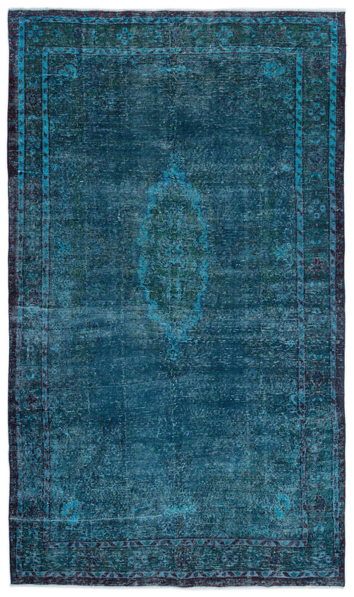 Atina Turquoise Vintage Wool Handmade Area Rug 6'6" x 11'0"