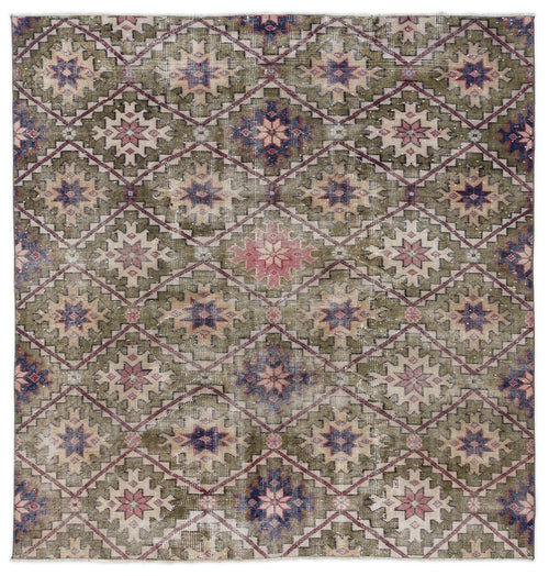 Atina Cream Vintage Wool Handmade Area Rug 5'10" x 6'0"