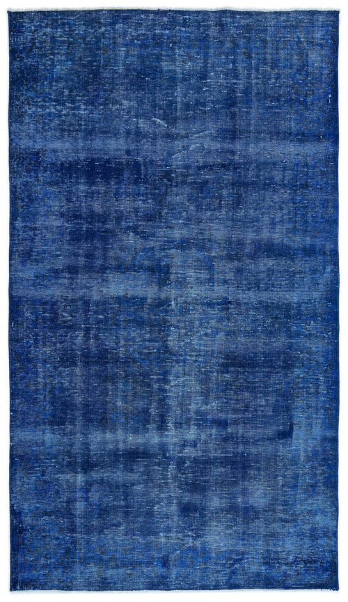 Atina Blue Vintage Wool Handmade Area Rug 5'5" x 9'5"