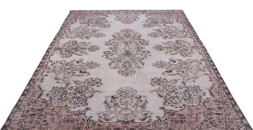 Atina Beige Vintage Wool Handmade Area Rug 6'8" x 8'8"