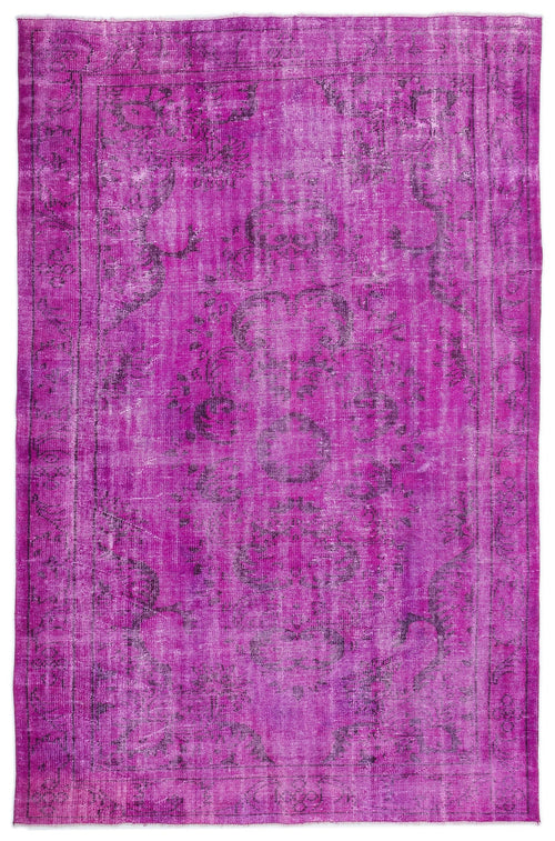Atina Pink Vintage Wool Handmade Area Rug 6'2" x 9'7"