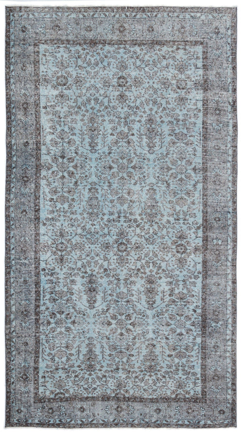 Atina Blue Vintage Wool Handmade Area Rug 6'0" x 9'0"