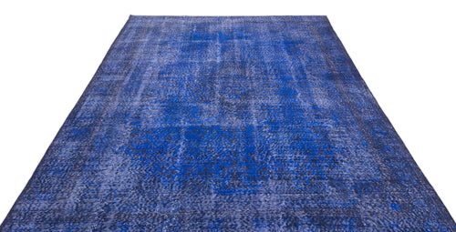 Atina Blue Vintage Wool Handmade Area Rug 6'4" x 10'7"