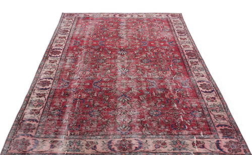 Atina Red Vintage Wool Handmade Area Rug 5'3" x 8'5"