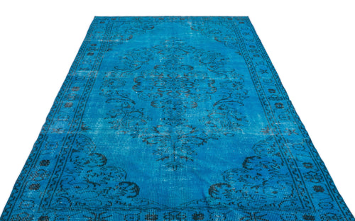 Atina Turquoise Vintage Wool Handmade Area Rug 5'0" x 9'7"