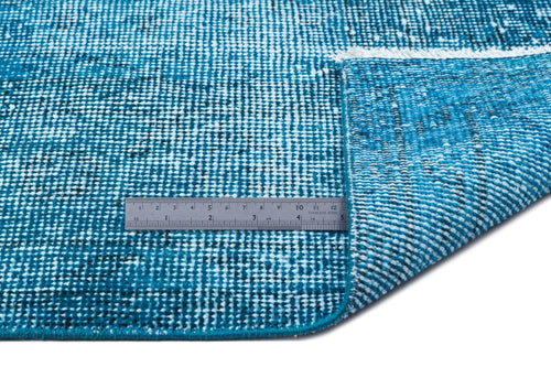 Atina Turquoise Vintage Wool Handmade Area Rug 6'11" x 10'6"