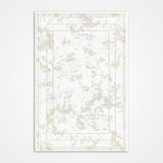 Cream Area Rug – Machine Made Rug With Frame Design, 6mm Pile Height & Washable Carpet