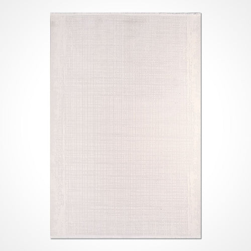 White Striped Area Rug - Machine Made Rug | Durable Polyester Carpet by Crea