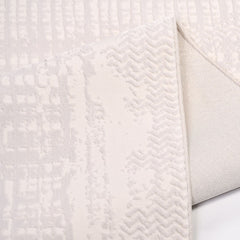 White Striped Area Rug - Machine Made Rug | Durable Polyester Carpet by Crea