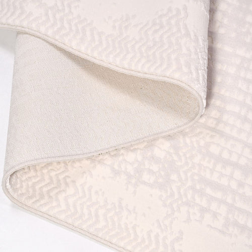 White Striped Area Rug - Machine Made Rug | Durable Polyester Carpet by Crea