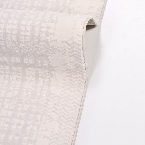 White Striped Area Rug - Machine Made Rug | Durable Polyester Carpet by Crea