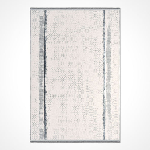 Cream Geometric Rug - Machine Made Area Floor Rug with Durable Loop Pile