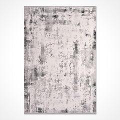 Modern Area Rug – Machine Made Grey Polyester Rug with 6mm Pile Height